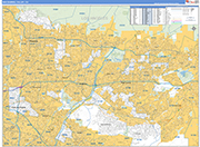 San Gabriel Valley Metro Area Wall Map Basic Style